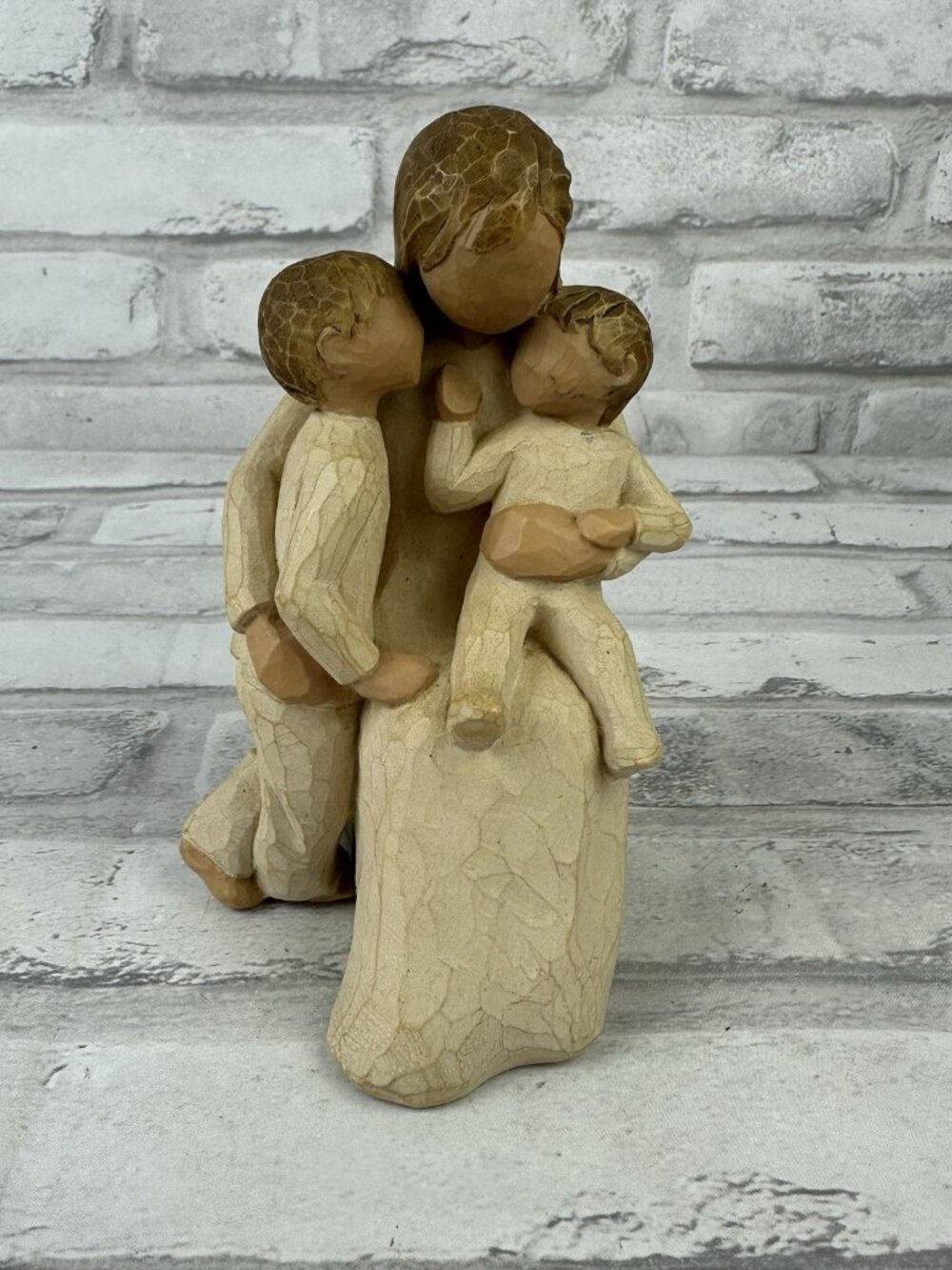 Willow Tree Quietly DEMDACO 2002 Susan Lordi Mom Holding Two Boys